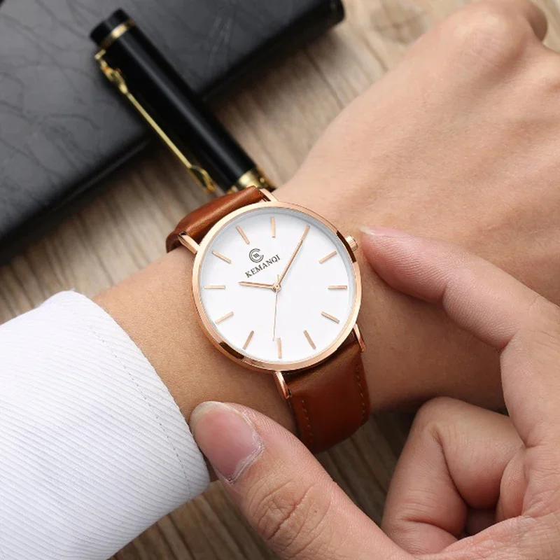 Fashion Ultra Thin Men's Quart - Leather Watch Band Men review and price