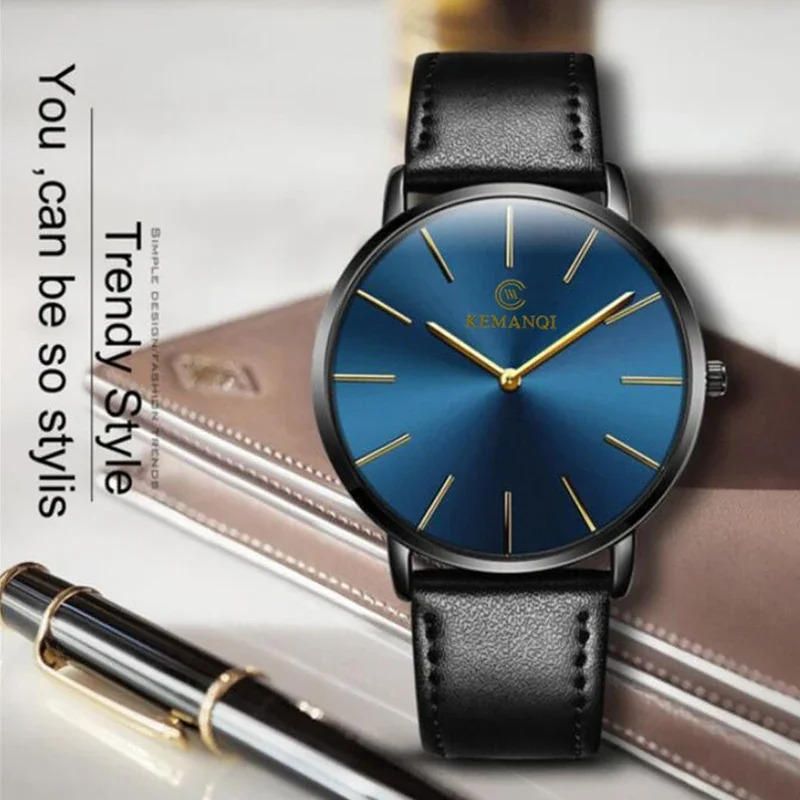 Fashion Ultra Thin Men's Quart - Leather Watch Band Men review and price