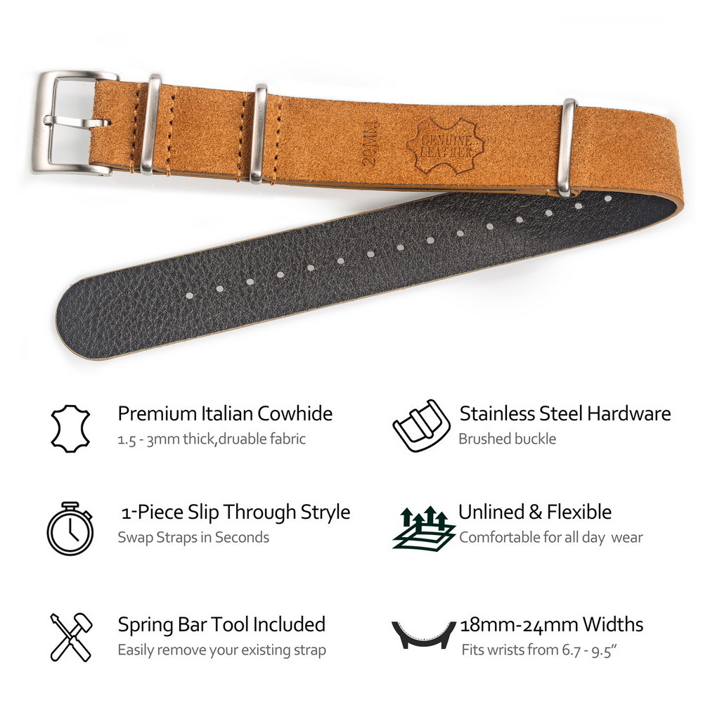 HEMSUT Genuine Leather Watch B - Tropic Strap Vintage review and price