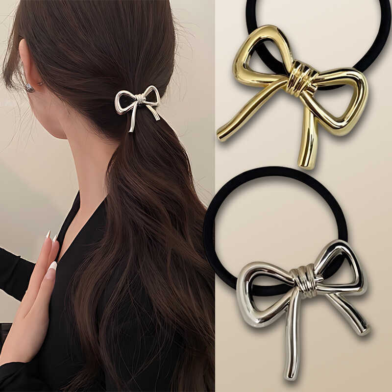 Korean Exquisite Metal Bow Hai - Silicone Band Women review and price