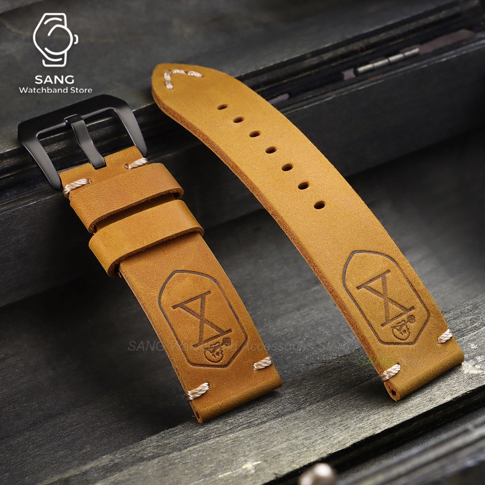 20mm 22mm 24mm 26mm Cowhide Le - Leather Watch Band Men review and price
