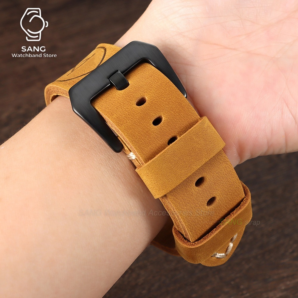 20mm 22mm 24mm 26mm Cowhide Le - Leather Watch Band Men review and price