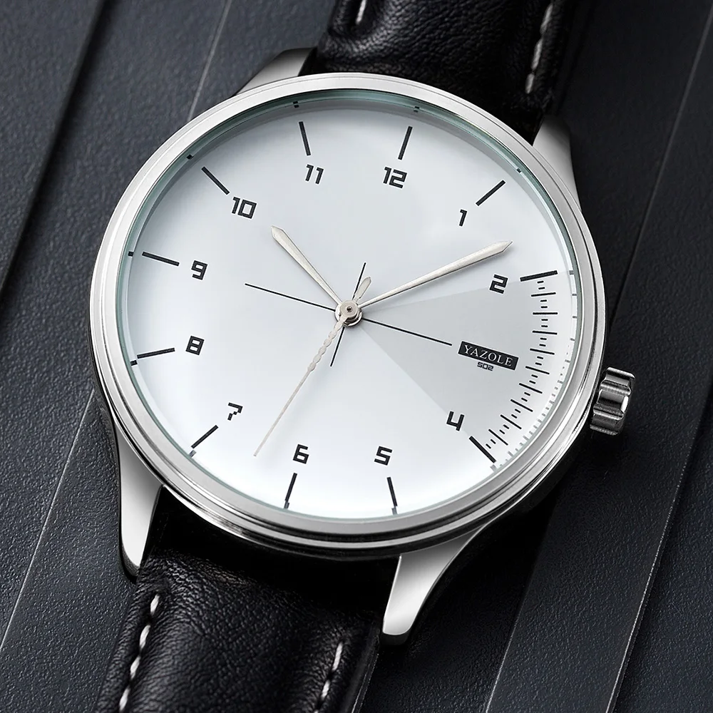 Top Brand YAZOLE Quartz Watche - Leather Watch Band Men review and price